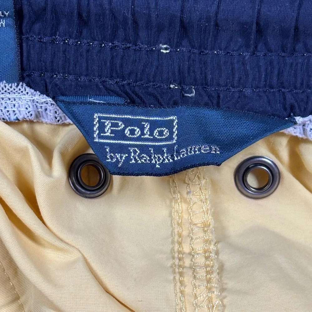 Polo Ralph‎ Lauren Swim Trunks Mens Medium Yellow Nylon Mesh Lined Pony Logo